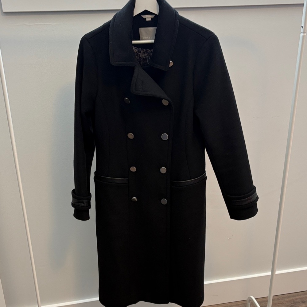 Soia & Kyo Black Double-Breasted Pea Coat